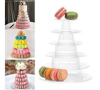 Présentoir à gâteau Macaron Support de tour à gâteau rond en plastique à 6 couches