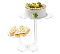 Présentoir à Gâteau Transparent,Présentoir À Cupcakes en Acrylique À 2 Étages pour Aliments,Support pour Gâteau À Dessert Et Tour À Cupcakes - pour Les Mariages, Les Anniversaires, Les