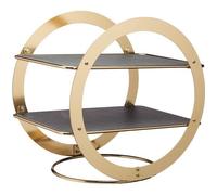 Présentoir à Gâteaux - ARTESA - 2 Étages - Ardoise Naturelle - Acier Laiton - Art Déco