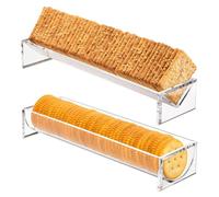 Présentoir à Macarons 2 pièces Plateau de Service en Acrylique, Plateau à craquelins rectangulaire en Acrylique Transparent de 9x3 Pouces, Support Biscuits Polyvalent en Forme U et V