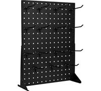 Présentoir à panneaux perforés avec 30 crochets Panneaux perforés Présentoir Noir (2 pièces)