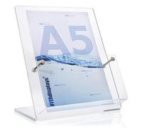 Présentoir à prospectus de table design « Deluxe » au format A5 - Présentoir de prospectus de qualité supérieure en Plexiglas original - Porte-brochures A5 stable avec bords satinés diamantés -