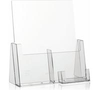 Présentoir à prospectus DIN long / 2 compartiments + compartiment Visi