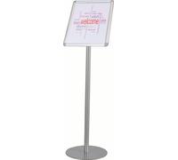 Présentoir à prospectus H900xL252mm argenté avec cadre à clipser DIN A4