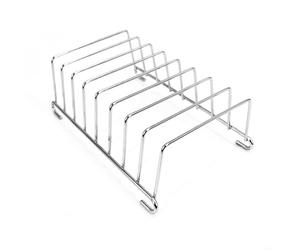 Présentoir à toast en acier inoxydable avec 8 compartiments pour pain et tranches, robuste soudé comme organisateur de cuisine pour assiettes et planches, pieds hauts pour refroidir, accessoire idéal