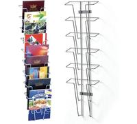 Présentoir A5 - Porte-brochures Mural, Présentoirs à Dépliants, Porte-brochures A5 Et Porte-revues - 770 X 170 X 100 Mm, Support Mural en Aluminium - Porte-revues 9 Emplacements