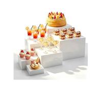 Presentoir Aperitif Buffet Lot de 6(7.6/10.1/12.7/15.2/17.7/20.3cm) Presentoir a Gateau Présentoirs à Dessert en Acrylique SUPPORT