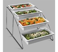 Présentoir Buffet Inox pour 4 Bacs GN 1/3 - Pujadas - Inox 525x360x325mm