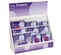Présentoir complet avec différents formats d'étuis de protection - Cristal