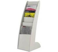 Présentoir Courbo Slim 6 cases épaisseur 2 cm, en polystyrène - Dim. L27 x H86,3 x P35 cm gris G