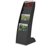 Présentoir Courbo Slim 6 cases épaisseur 2 cm, en polystyrène - Dim. L27 x H86,3 x P35 cm noir Noir G
