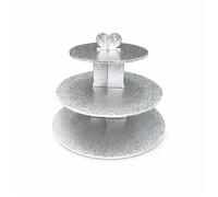 Présentoir cupcakes argent rond