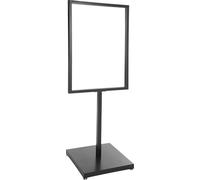 Présentoir d'affiches - Présentoir d'information - Cadre rectangulaire 90 × 65 cm - Hauteur totale 160 cm - Fer - Autoportant - Taille L - Noir