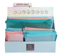 Présentoir de 36 pochettes zip A4-A5-A6 Chromaline pastel - Couleurs assorties