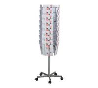 Présentoir de brochures D. 510 mm H1475mm argent 32 compartiments au format A4 Quantité:1