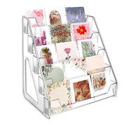 Présentoir de cartes | Présentoir en acrylique à 5 niveaux - Porte-cartes postales transparent, pour cartes postales à collectionner, bureau, cabine, table de maison
