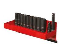 Présentoir de douilles longues à chocs 1/2'' 12 à 22mm - KS TOOLS - 515.0612 rouge