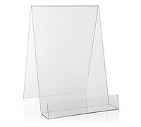 Présentoir de livres VITAdisplays comme support de marchandises et présentoir incliné au format DIN A4 en PLEXIGLAS transparent original