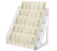 Présentoir de marque-pages à 5 niveaux et 25 compartiments en acrylique transparent, support de rangement incliné pour cartes et papeterie, support de bureau pour magasins de détail et bureau à