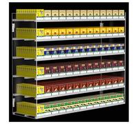 Présentoir de rangement à plusieurs niveaux, étagères pour cigarettes, présentoir à tabac avec plateau poussoir automatique, installation murale ou sur bureau, 4 niveaux, 10 colonnes pour ma