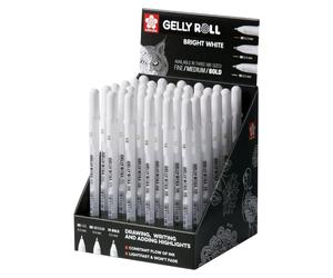 Présentoir de stylos gel Sakura, couleur blanche - Coffret de 36 stylos Gelly Roll pour le dessin