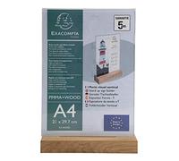 Présentoir de table double face socle en bois A4