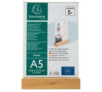 Présentoir de table double face socle en bois A5