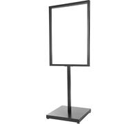 Présentoir de trottoir Support d'affiches - Support d'affiches sur pied - Cadre 90×65 cm - Hauteur 160 cm - Pour affiches de 5 mm - Pieds réglables 1 cm - Fer - Noir