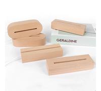 Présentoir de veilleuses 3D en bois à base de Led acrylique de 5mm, avec lumières Led, alimenté par piles USB AAA, pour lampes d'art en plexiglas USB - slot -15cm