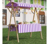 Présentoir de vendeur portable avec auvent et nappe, chariot roulant pliable pour événements et festivals, 120/150 cm de long, facile à transporter en plein air, design stand de marché
