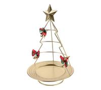 Présentoir Décoratif de Noël en Fer, Plateau Sapin Doré pour Bureau