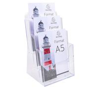Exacompta - Présentoir distributeur de table Cristal - 3 compartiments A5 - Transparent