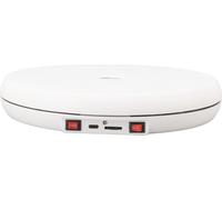 Présentoir électrique rotatif à lumière LED 25cm silencieux Capacité de charge 20kg Présentoir rotatif pour bijoux Blanc