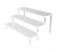 Présentoir en acrylique avec étagères transparentes à 1 à 3 couches pour parfums, cupcakes, bijoux et objets de collection, design amovible pour un nettoyage et un rangement faciles, (3 couches, 30 cm