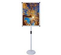Présentoir en Aluminium AP Open Signage Stand A2/A3/A4 - Présentoir Rotatif à 360°, sur Pied, adapté aux événements Professionnels, Polyvalent, Disponible en Tailles 9,6 x 13,5 Pouces et 17,