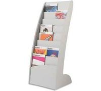 Présentoir fixe Courbo 8 cases épaisseur 2 cm polystyrène - Dim L44,3 x H108,3 x P35 cm gris G