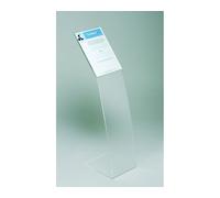 Présentoir fixe plexiglas translucide 1 document pour format A4 - Présentoirs sur pieds fixes - Bruneau