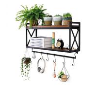 Présentoir flottant, support mural pour plantes, support pour verres à vin | Étagère murale en bois pour salle de bains Support pour casseroles et poêles de cuisine, support pour plantes(60x20x60cm)