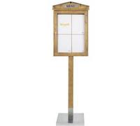 Présentoir LED Rustic (Set complet avec pied + socle) Acajou finition laquée présente 4 pages A4 Securit G