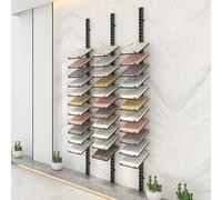 Présentoir métallique Mural ou sur Pied échantillons de Porcelaine, céramique et Pierre, vitrine matériaux de Construction (240cm/94.4in)