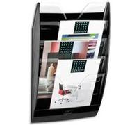 Présentoir mural 5 compartiments 154, kit de fixation fourni - Dim. L 35 x H 58 x P 12,2 cm, noir cristal Noir G