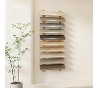 Présentoir Mural pour échantillons, présentoir pour carrelage, Grand Support en Bois pour échantillons de matériaux de Construction (Or, 140 x 20,5 cm / 55,1 x 8,1 Pouces)