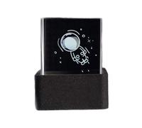 Présentoir Photo Holographique en Forme de de Cristal, Station Météo Intelligente de Bureau, Horloge Numérique avec Animations GIF, Album Noir