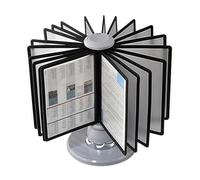 Présentoir pivotant avec 20 panneaux double face, organiseur de référence multi-angle pour bureau, maison et hôtel