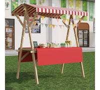 Présentoir pliable portable avec auvent et nappe mobile à pousser sur roulettes pour événements, festivals et marchés 120/150 cm de long Facile à installer et à transporter