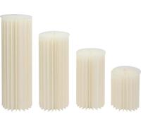 Présentoir/podium à fleurs - Colonnes cylindriques - Set de 4 40/60/80/100 cm - PVC - Pour mariage, fête, présentoir de table de dessert - Blanc
