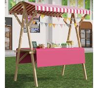 Présentoir portable avec auvent et nappe pliable à pousser sur roulettes pour événements, festivals, foires commerciales, 120/150 cm de long, facile à transporter et à installer