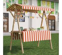 Présentoir portable avec auvent et nappe pliable pour événements et festivals 120/150 cm de long Facile à transporter Idéal pour marchés et salons