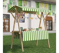 Présentoir portable avec auvent et nappe pliable pour événements et festivals Longueur 120/150 cm Léger et facile à transporter