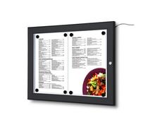 Présentoir Porte Menu LED Extérieur Noir 2x A4